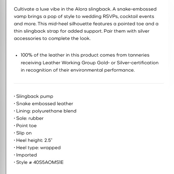 Michael Kors Alora Snake Embossed Leather Slingback Pump - Picture 2 of 7